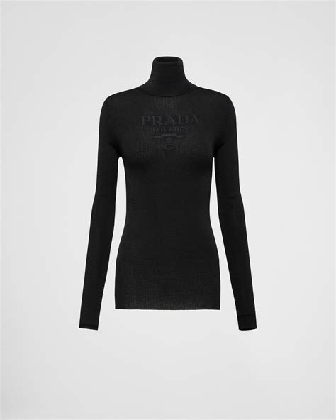 prada cropped cardigan|Prada turtleneck sweater.